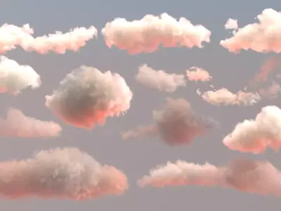 Realistic clouds - smoke low poly pack 3D 3D model