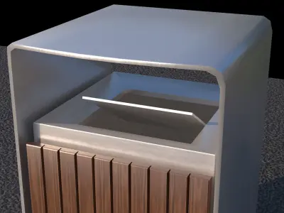 Public Bin Low-poly 3D model
