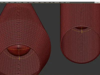 RENORD three pendant lights with orange and shades Low-poly 3D model