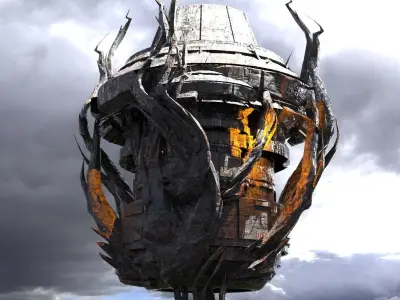 Dark Cthulhu Watchtower Dome Low-poly 3D model