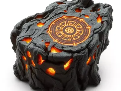 Fantasy Elemental Core Stone Low-poly 3D model