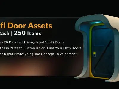250 Sci-fi Door Kit Bash - 20 Sci-fi Door 3D Asset 3D model