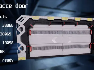 Scifi Space Door 3D model PBR VR AR  low-poly 3d model Low-poly 3D model