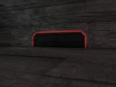 Space Hangar Ready to Render Low-poly 3D model