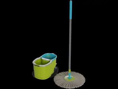 Brooms mops and window squeegees Spin Mop and Bucket Free 3D model