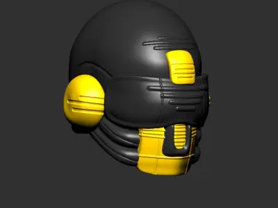 helmet high poly sculpt 3d printable 3D model 17