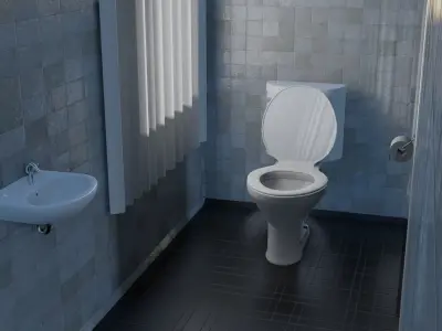 Simple Washroom and  Low-poly 3D model