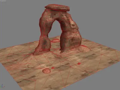 Delicate Arch Natural Rock Formation Low-poly 3D model