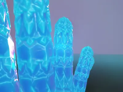 Minerals game style blue Low-poly 3D model