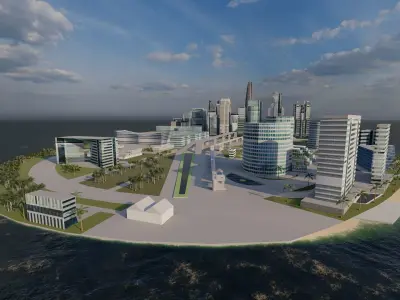 modern city- urban 3D model order