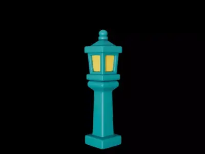 Stylized Simple Street Light Low-poly 3D model