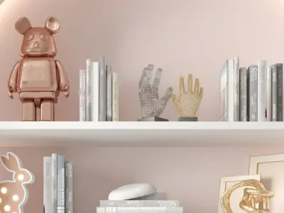 Children wall with toys and decor 3D model