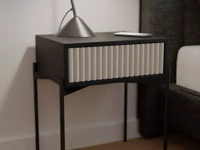 Bedside table 3D model 5