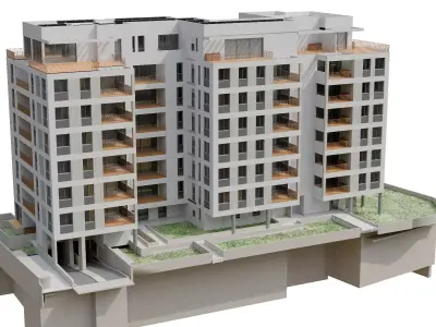 Residence Building 8 Low-poly 3D model