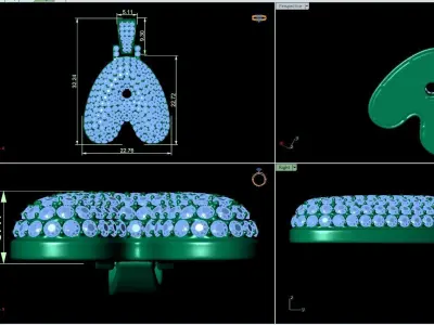 Bubble A to Z Initial Pendant 3D Model Pack