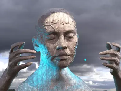 Female Dynamic modern art face 1  3D model