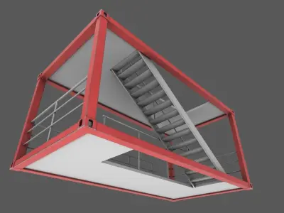 Stairs Container Low-poly 3D model