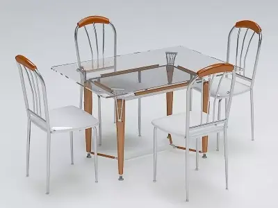 Chair and Table Set 3D model