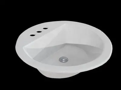 Bryant bathroom sink round drop White Low-poly 3D model
