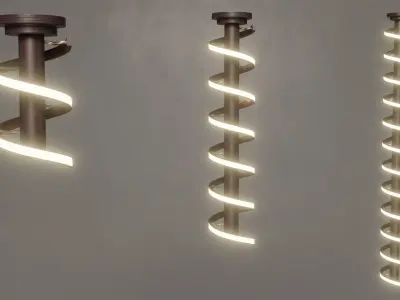 Spiral Lamp- Low Poly Low-poly 3D model