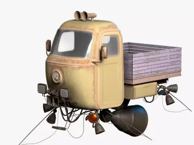 dieselpunk motocarro 3D model