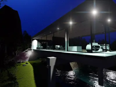 Waterfall House 3D model
