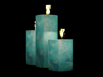 Blue Candels Free low-poly 3D model