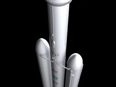 Falcon Heavy  Non Reusable 3D model
