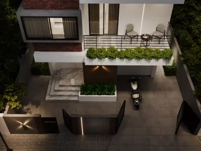 Modern 3 storey house 3d model  3D model