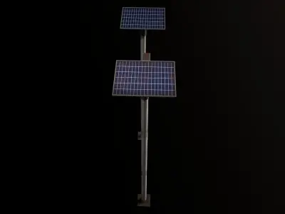 Solar Street Light Low-poly 3D model purchase