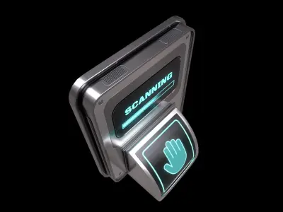 Low Poly Biometric Door Lock Low-poly 3D model