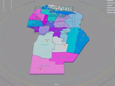 Cordoba  Argentina map region geography political geographic 3D model