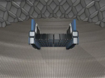 Sci-Fi Stairs - 22- Blue Version Low-poly 3D model
