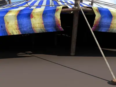Blue Circus Tent Low-poly 3D model