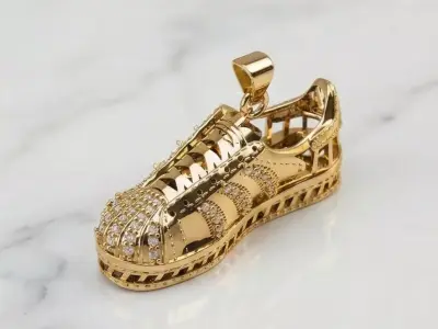 Sneaker Pendant  Luxury Footwear Inspired Jewelry 3D Model 3D print model