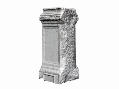 Tombstone old stone column Low-poly 3D model