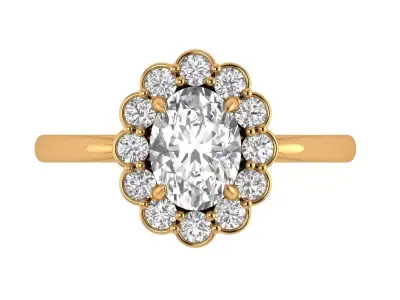 Oval Solitaire Ring 3D print model order