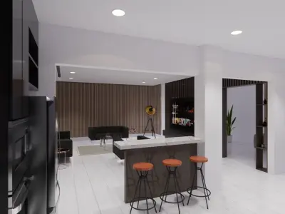 LIVINGROOM and KITCHEN 3D model