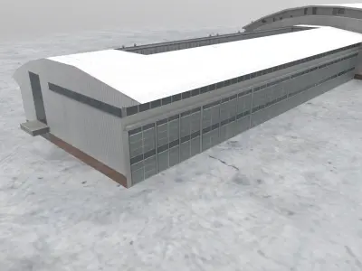 LIMC Hangar1 Low-poly 3D model