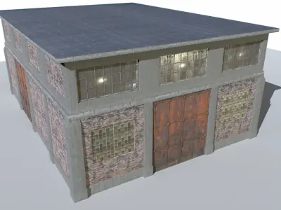 Abandoned building Low-poly 3D model