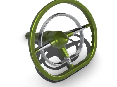 1955 Chevy Retro Billet Style Sports Steering Wheel N Shifter 3D print model