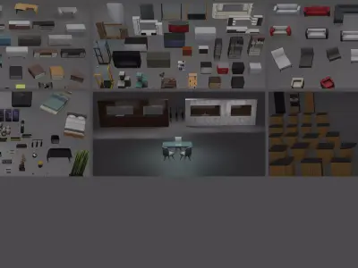 190 ArchViz Game Assets Low-poly 3D model