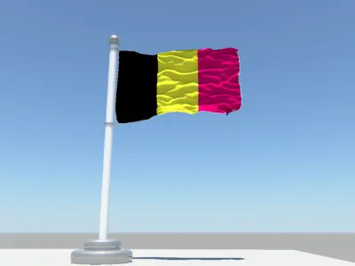 Belgium Flag 3D model