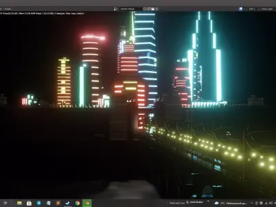 Low poly Domed city Free 3D model