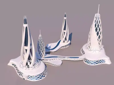 0087 - Organic Skyscraper 3D model