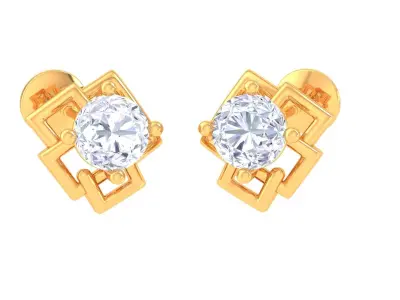 Solitaire Super Light Weight Earring Pendant Set 3D print model