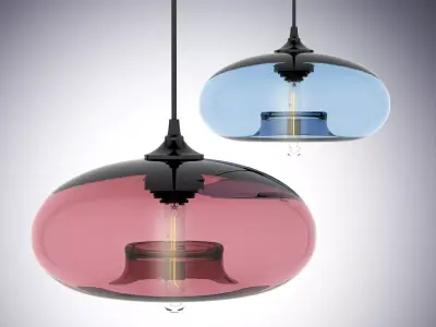 Pendant Set modern glass light 3D model