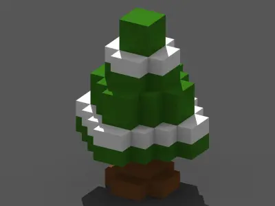 Xmas Tree Voxel - 2 Low-poly 3D model