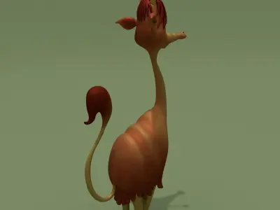 Cartoon Alien Lama Jessica 3D model