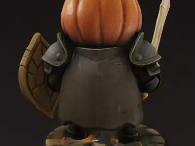 Pumpkin Knight Halloween 3D Printable Miniature STL Model 3D model
